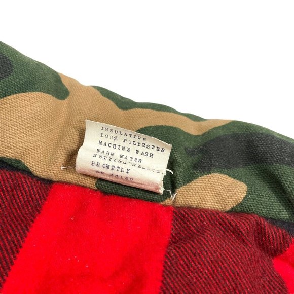 Vintage Game Winner Vest Camouflage Buffalo Plaid Reversible Hunting 80s- Medium - Picture 8 of 14